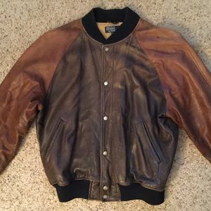 POLO RALPH LAUREN VTG MENS VARSITY LEATHER JACKET